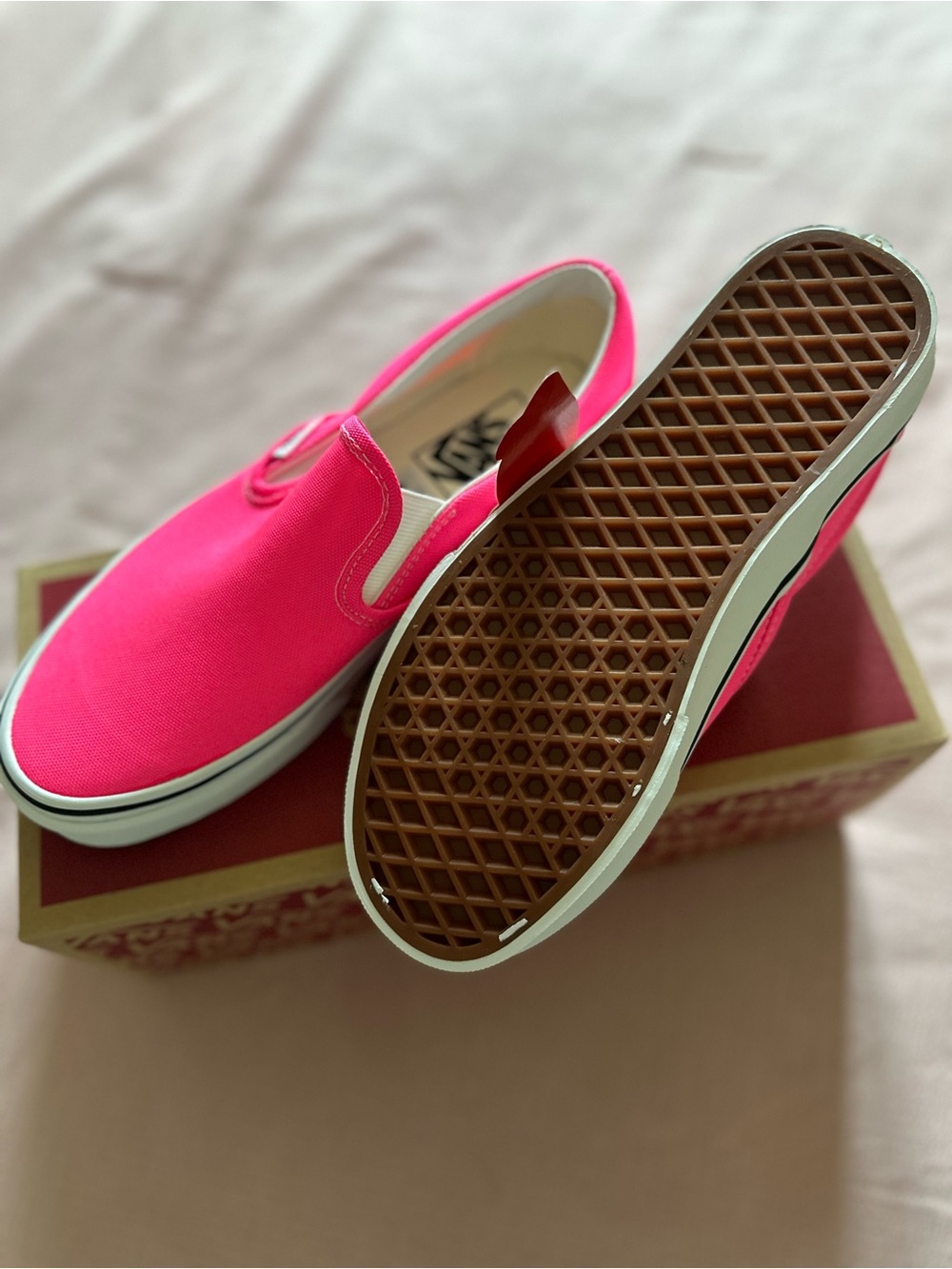 Vans Classic Slip-On woman Shoes - Pink/White - Picture 4 of 5